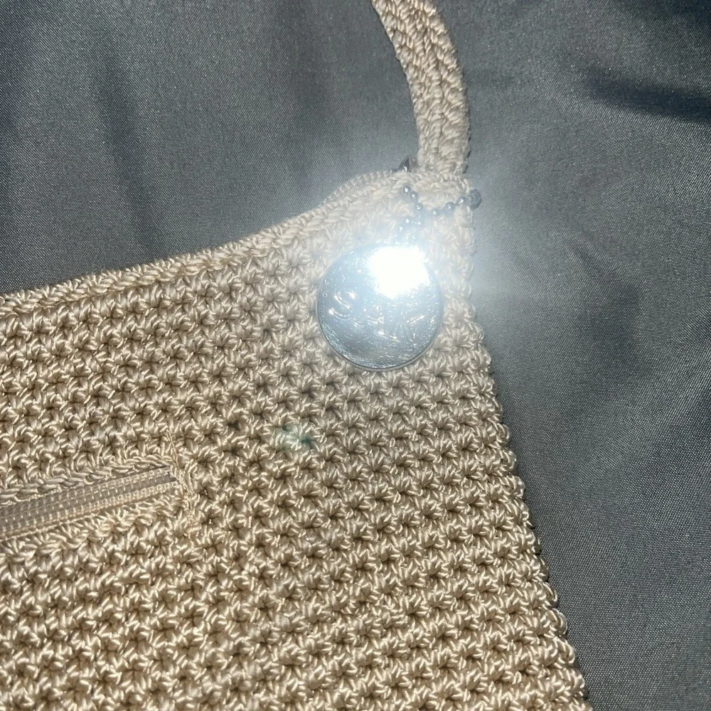 The Sak Tan‎ Shoulder Bag Boho Woven Crochet Zipper Closure Woven Strap